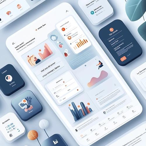 UI界面设计展示与平面设计差异解析及资源推荐标题，探究UI设计与平面设计的异同，优秀海外设计网站助力创作灵感。插图