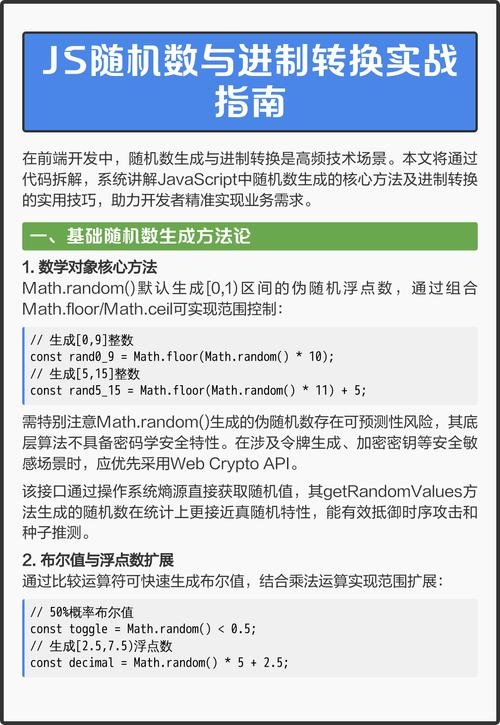 JavaScript随机数生成指南,从0到50及5到10范围随机数的创建方法插图 JavaScript随机数生成指南,从0到50及5到10范围随机数的创建方法插图