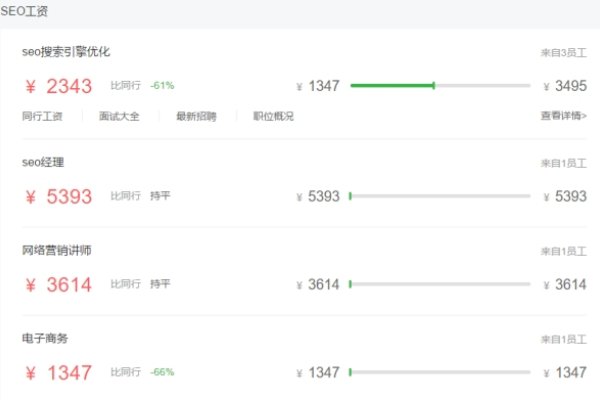 SEO优化员工的薪资水平分析-踏云行